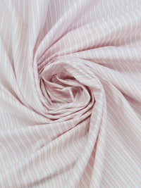 Baby Pink/White/Midnight Merlot Cotton/Polyester Vertical Satin Stripe Shirting 58W