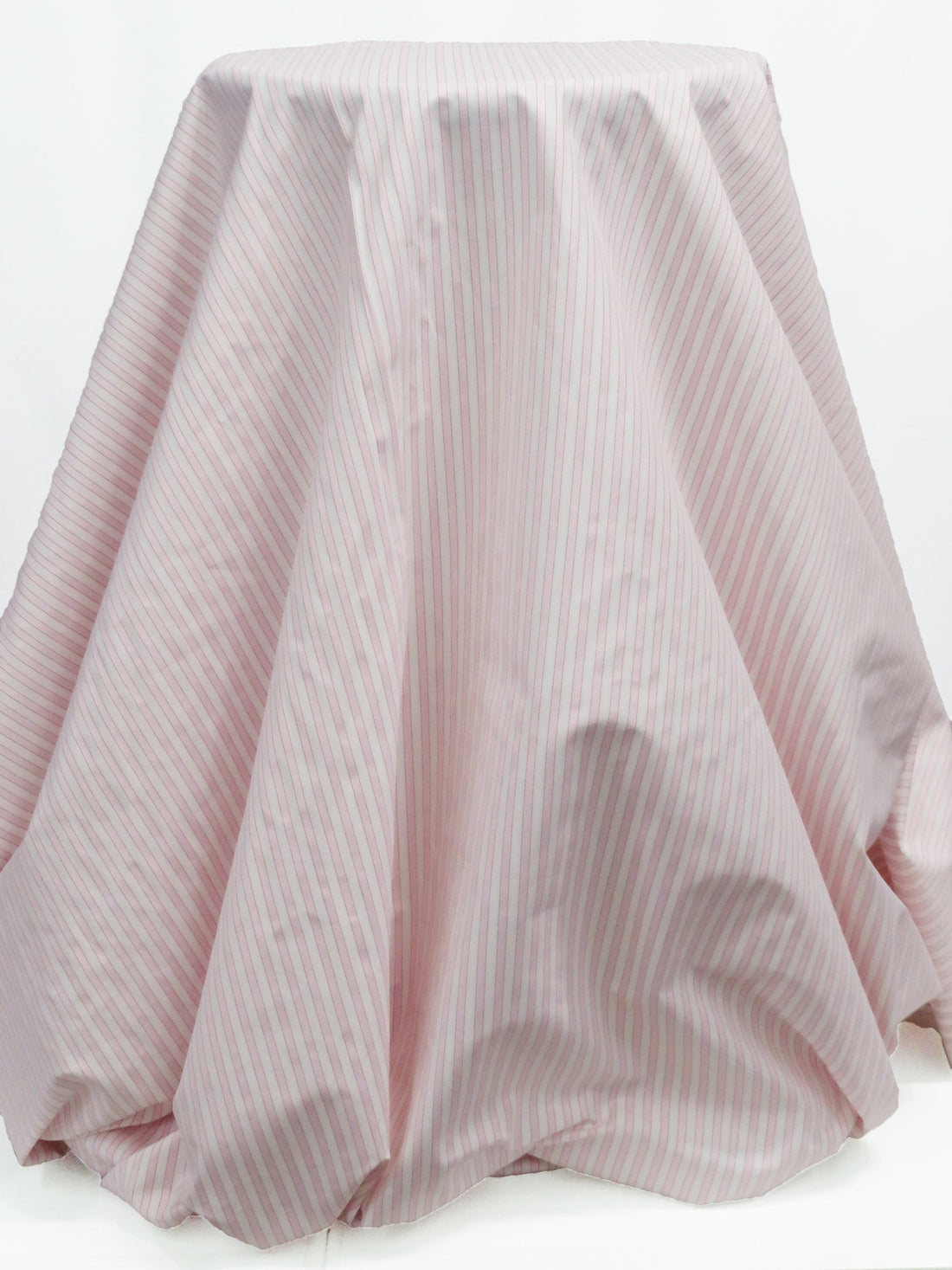 Baby Pink/White/Midnight Merlot Cotton/Polyester Vertical Satin Stripe Shirting 58W