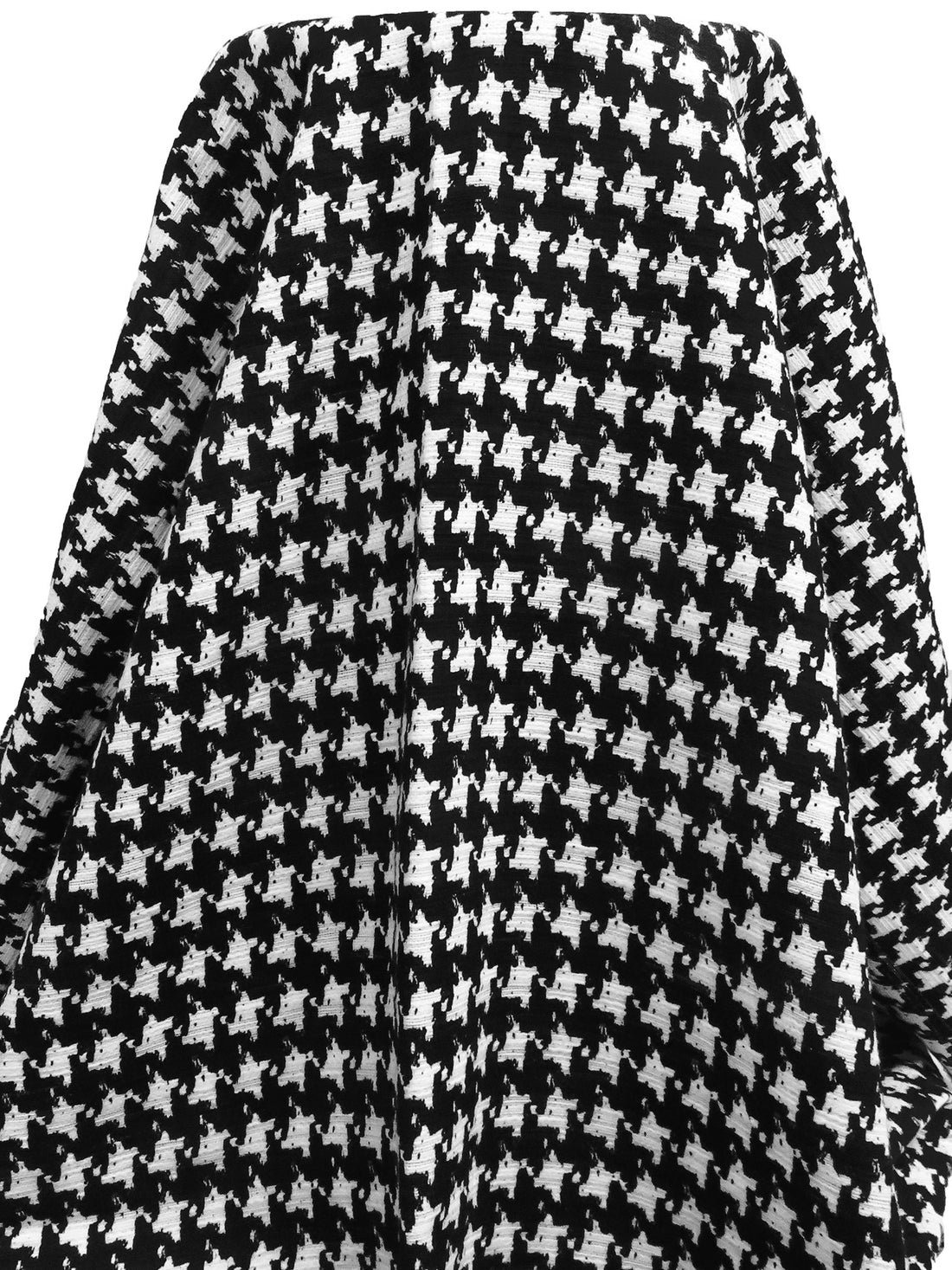 Black/White 100% Cotton Houndstooth Print Boucle Suiting - Robert Kaufman - 55W