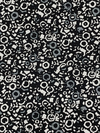 Muted Black/White/Gray 100% Cotton Abstract Print Poplin Shirting - Robert Kaufman - 58W