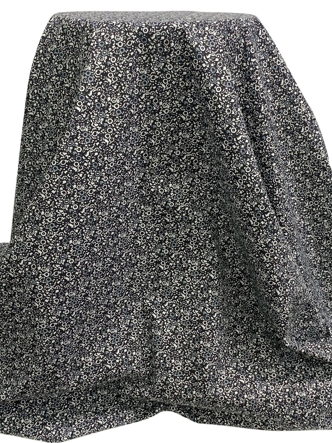 Muted Black/White/Gray 100% Cotton Abstract Print Poplin Shirting - Robert Kaufman - 58W