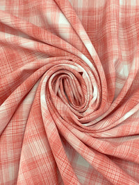 Cayenne/White 100% Polyester Plaid Teton Performance Woven Shirting - Robert Kaufman - 56W