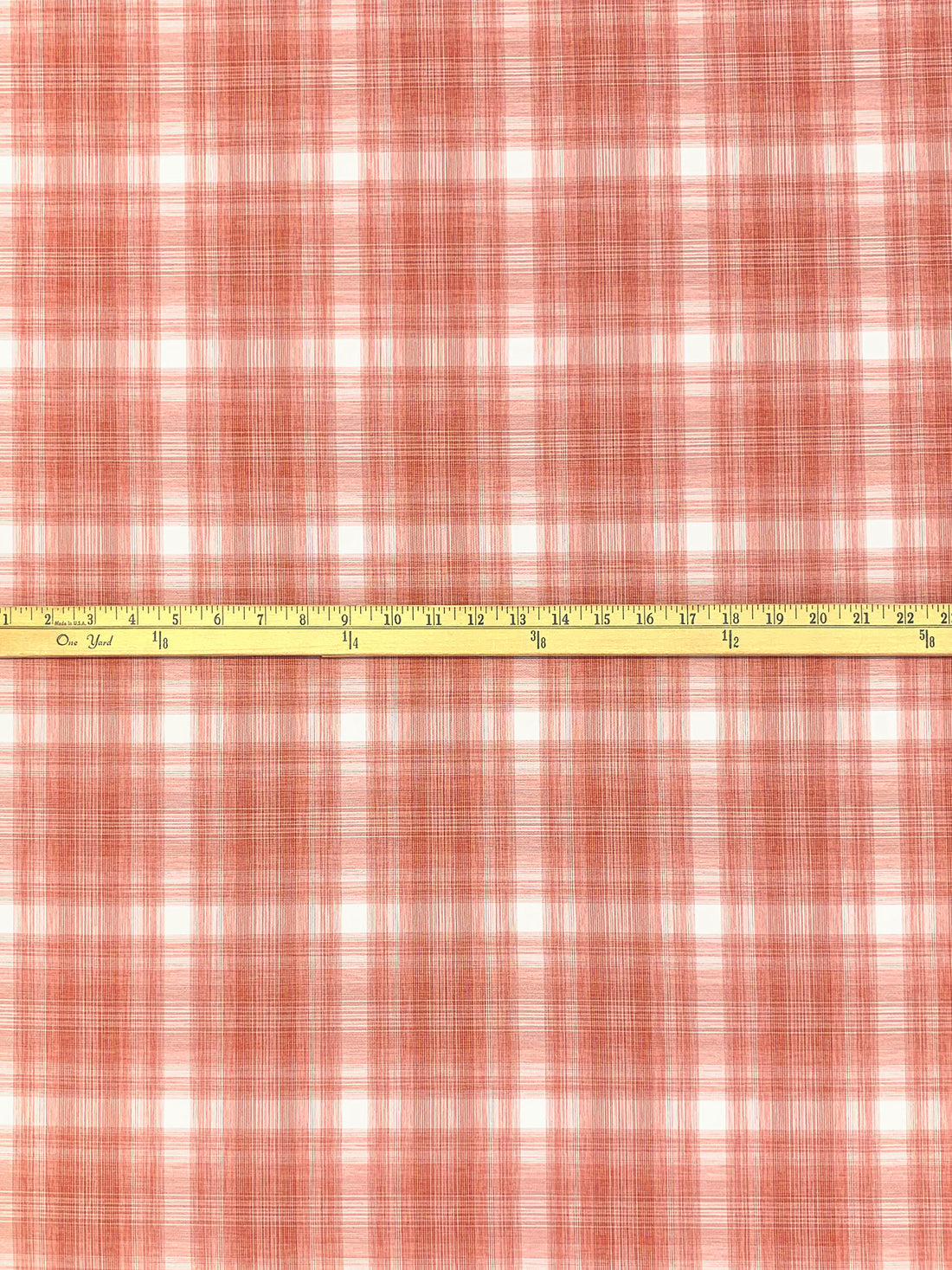 Cayenne/White 100% Polyester Plaid Teton Performance Woven Shirting - Robert Kaufman - 56W