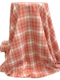 Cayenne/White 100% Polyester Plaid Teton Performance Woven Shirting - Robert Kaufman - 56W