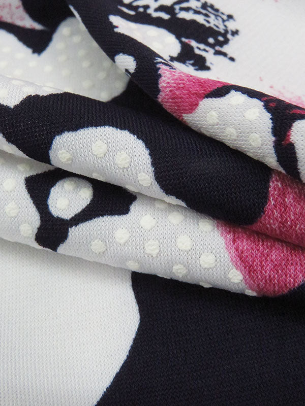 Navy/Persian Pink/White/Multi Polyester/Lycra Puff Dot On Floral Print ITY Knit 60W