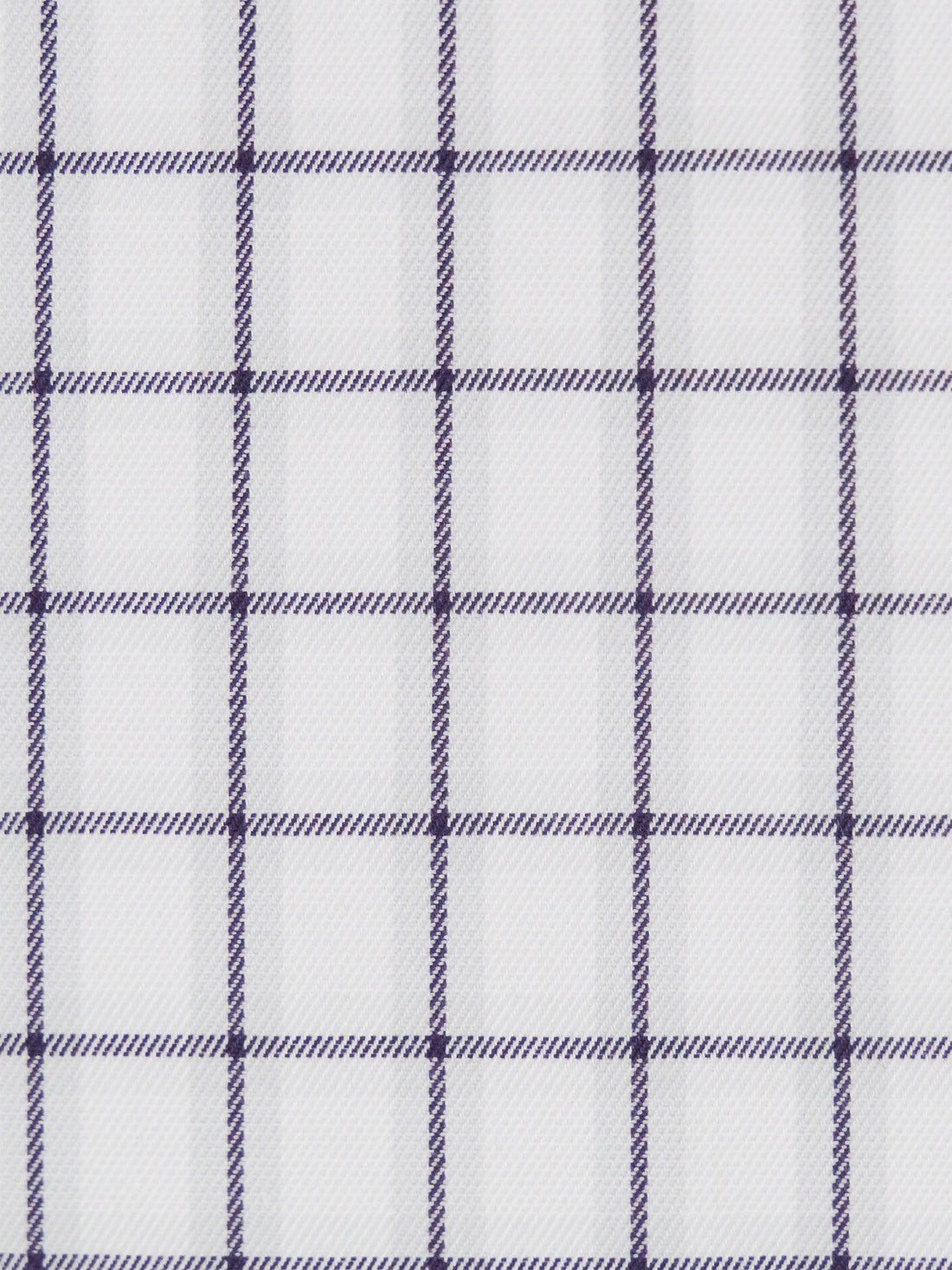 White/Shadow Gray/Dark Lavender 100% Cotton Plaid Weave Twill Shirting - NY Designer - 58W