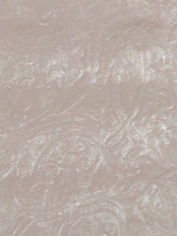 Stone Taupe Rayon/Nylon Floral Embossed Design Shimmer Satin - Famous Dress Designer - 56W