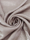 Stone Taupe Rayon/Nylon Floral Embossed Design Shimmer Satin - Famous Dress Designer - 56W