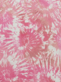 Hot Pink/Rose Taupe/Bubblegum/Multi Polyester/Rayon/Spandex Tie-Dyed Bursts Print French Terry Knit 56W