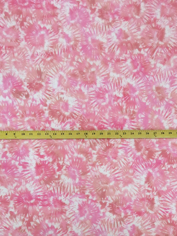 Hot Pink/Rose Taupe/Bubblegum/Multi Polyester/Rayon/Spandex Tie-Dyed Bursts Print French Terry Knit 56W