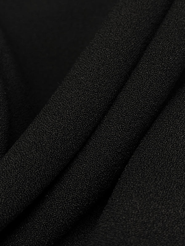 Muted Black 100% Polyester Crepe Suiting 58W