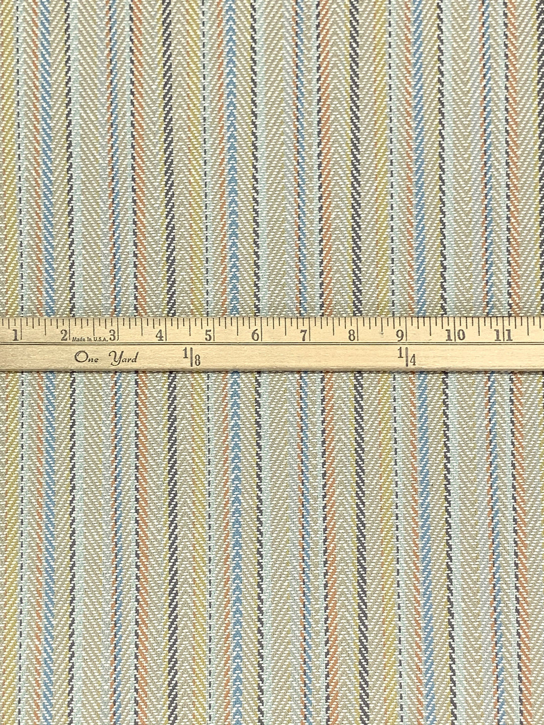Parchment/Pewter Blue/Misty Moss/Multi 100% Cotton Baja Blanket Vertical Stripe Weave Woven - Robert Kaufman - 44W