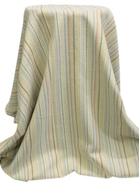 Parchment/Pewter Blue/Misty Moss/Multi 100% Cotton Baja Blanket Vertical Stripe Weave Woven - Robert Kaufman - 44W