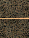 Weathered Oak/Black Rayon/Nylon/Lycra Stylized Abstract Floral Print Stretch Bengaline Suiting - NY Designer - 58W