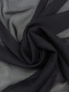 Coal Black Silk/Lycra Stretch Chiffon - NY Designer - 42W