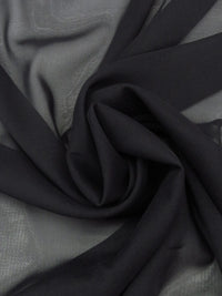 Coal Black Silk/Lycra Stretch Chiffon - NY Designer - 42W