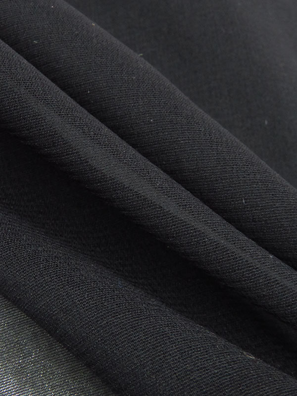 Coal Black Silk/Lycra Stretch Chiffon - NY Designer - 42W