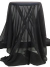 Coal Black Silk/Lycra Stretch Chiffon - NY Designer - 42W