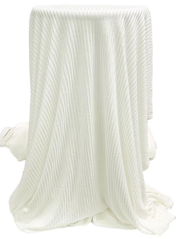 White Chocolate Rayon/Polyester 5x4 Rib Knit - Famous Dress Designer - 44W