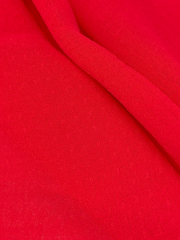 Amaranth Red 100% Polyester Dot Weave Double Gauze - Famous Dress Designer - 58W