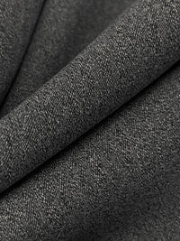 Heathered Dim Gray 100% Polyester Vertical Broken Twill Stripe Suiting - Famous Dress Designer - 60W