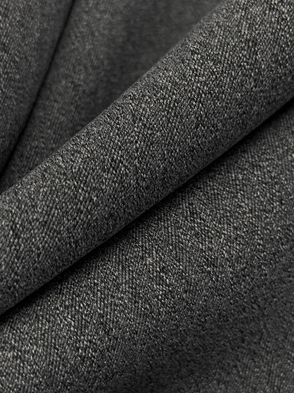 Heathered Dim Gray 100% Polyester Vertical Broken Twill Stripe Suiting - Famous Dress Designer - 60W