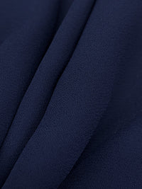 Navy Blue 100% Polyester Georgette - Famous Dress Designer - 58W