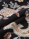 Black/Chocolate Brown/Dark Taupe/Multi 100% Polyester Floral Paisley Print Blouse Weight Woven 60W