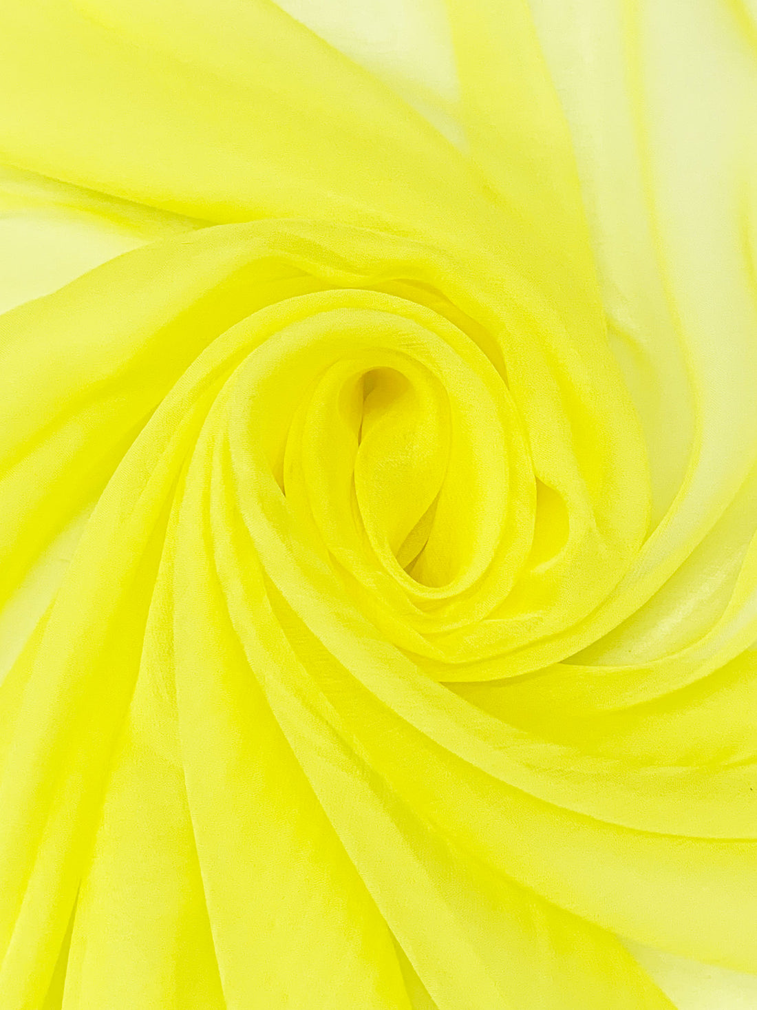 Canary Yellow 100% Silk Crinkle Chiffon 43W