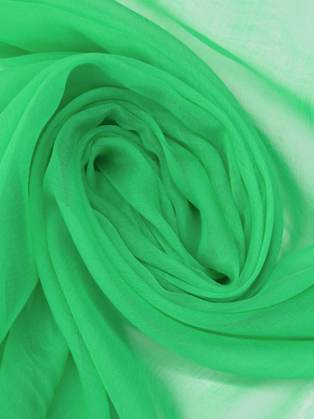 Spring Green 100% Silk Crinkle Chiffon 44W