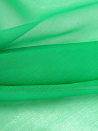Spring Green 100% Silk Crinkle Chiffon 44W