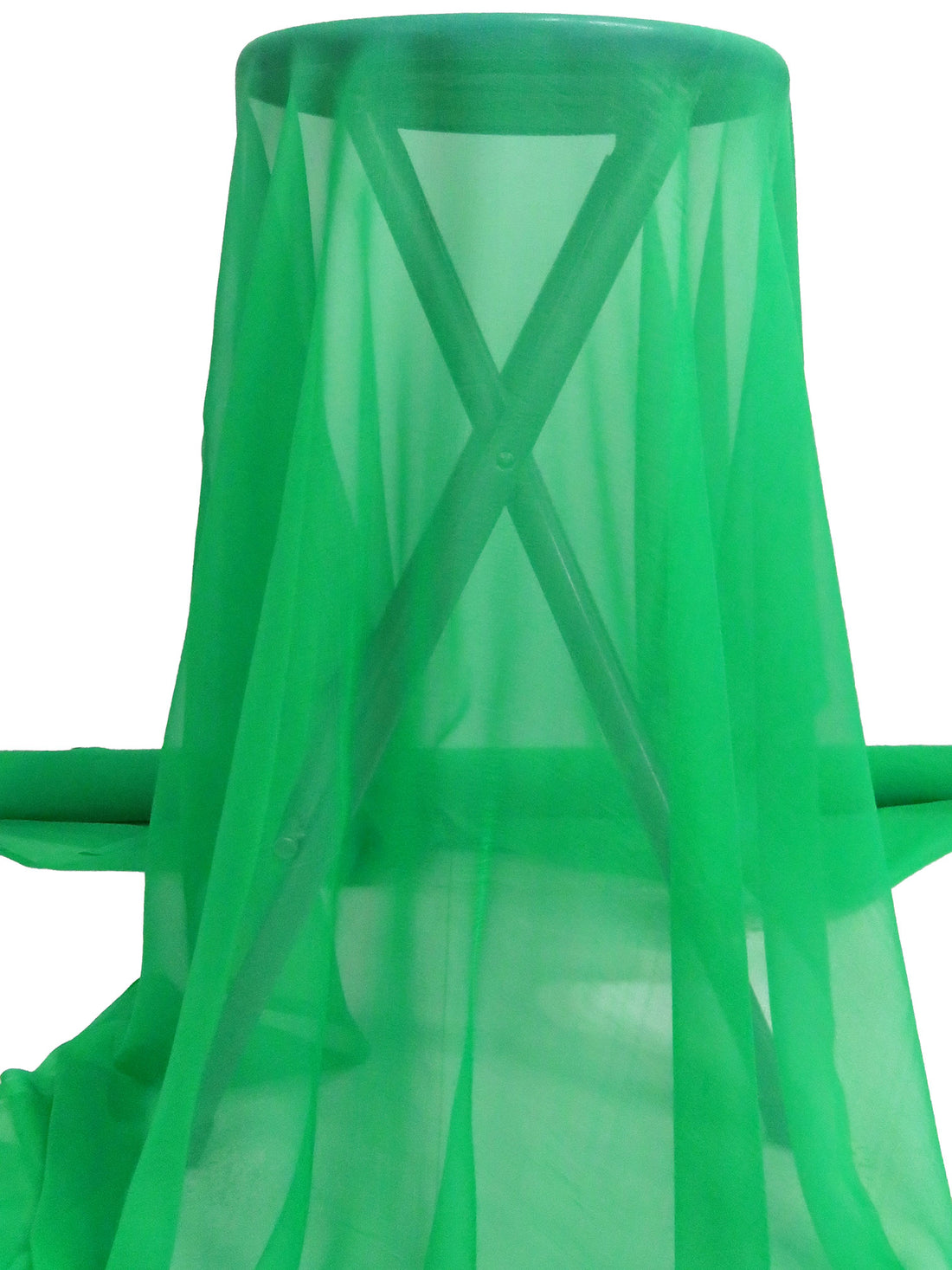 Spring Green 100% Silk Crinkle Chiffon 44W