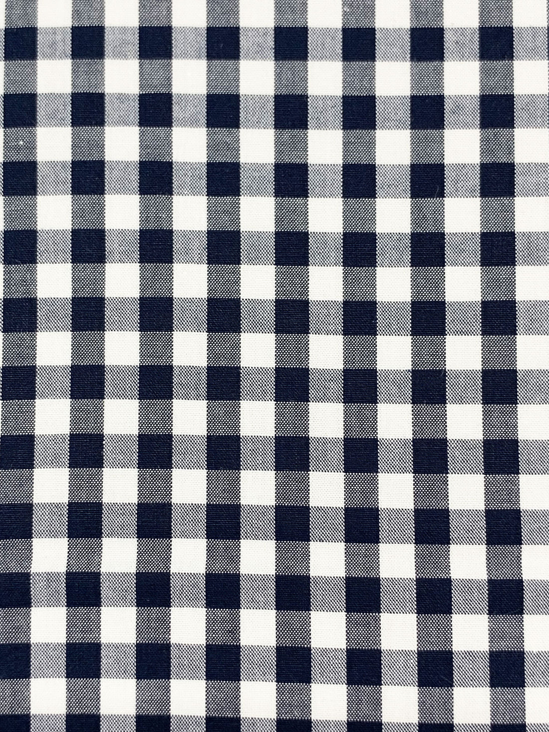 Navy/White 100% Cotton Small Gingham Check Shirting 56W
