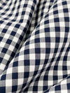 Navy/White 100% Cotton Small Gingham Check Shirting 56W