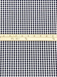 Navy/White 100% Cotton Small Gingham Check Shirting 56W