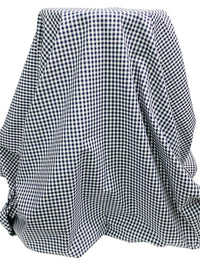 Navy/White 100% Cotton Small Gingham Check Shirting 56W