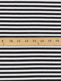 Black/Chalk White Rayon/Lycra Horizontal Stripe Jersey Knit 62W