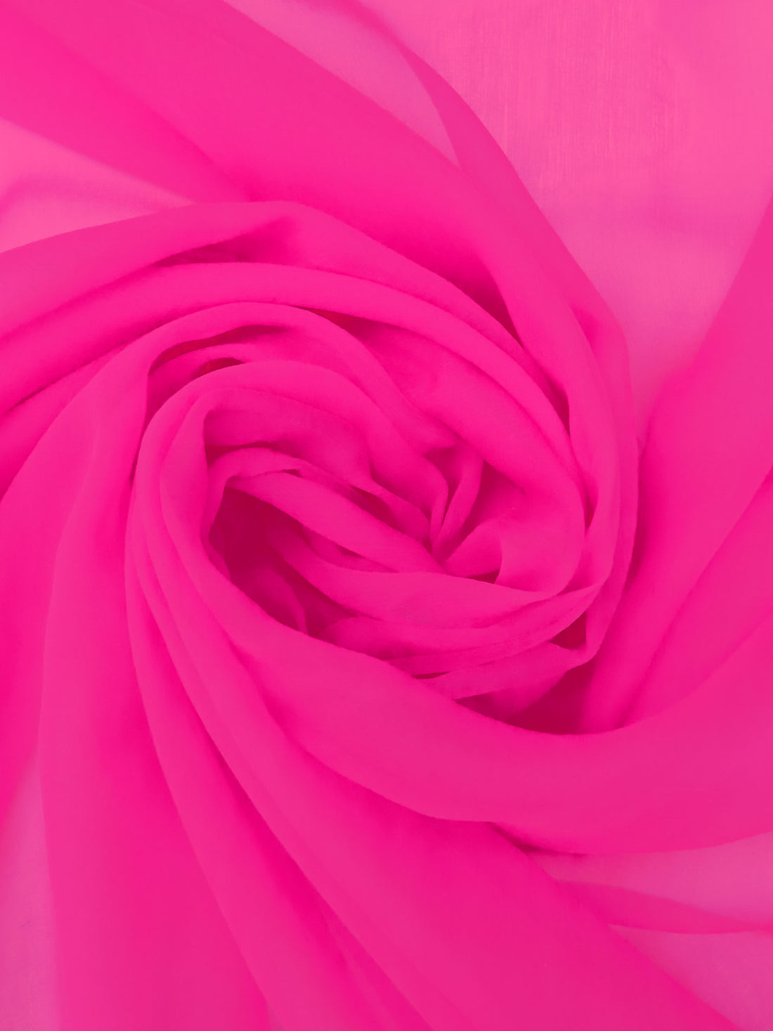Neon Magenta 100% Silk Crinkle Chiffon 43W