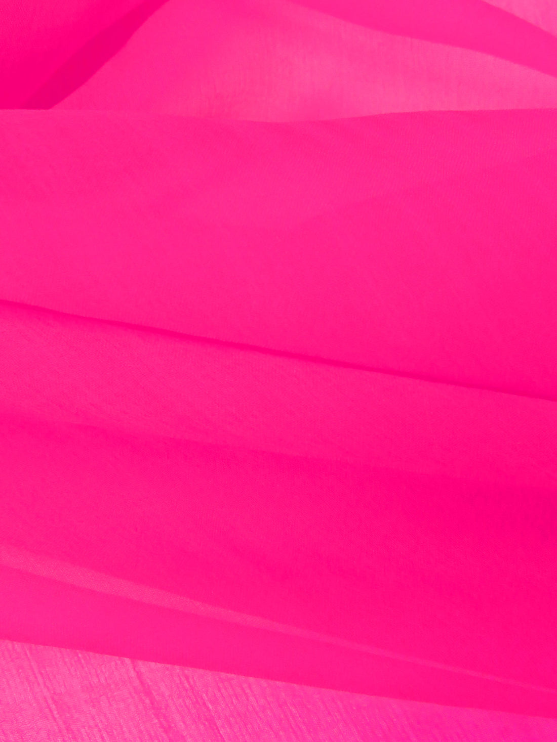 Neon Magenta 100% Silk Crinkle Chiffon 43W