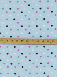 Sky Blue/Fruit Punch Pink/Dark Navy/Multi Polyester/Lycra Dot Print Double Brushed Knit 60W