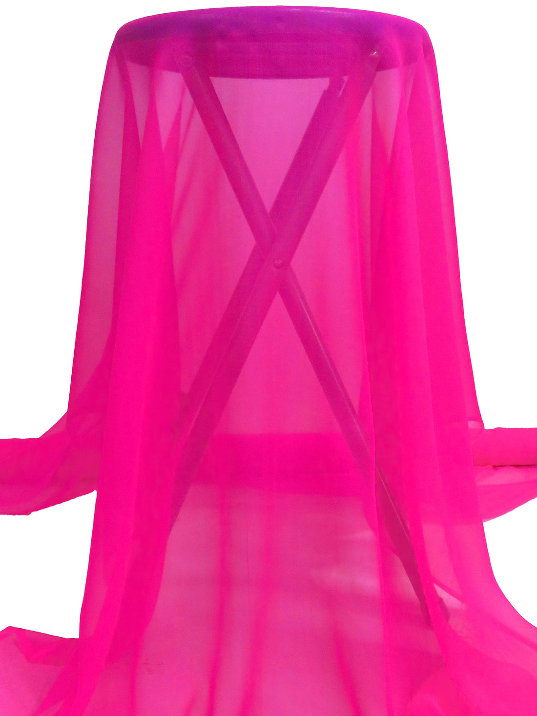 Neon Magenta 100% Silk Crinkle Chiffon 43W