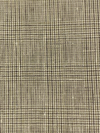 Dusty Cream/Brown/Dark Tan 100% Linen Glen Plaid Design Suiting 56W