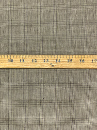 Dusty Cream/Brown/Dark Tan 100% Linen Glen Plaid Design Suiting 56W