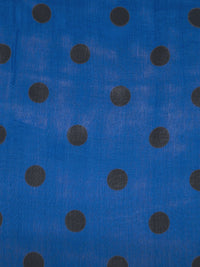 Dark Blue/Black 100% Silk Dot Print Chiffon 43W