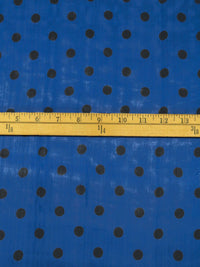 Dark Blue/Black 100% Silk Dot Print Chiffon 43W