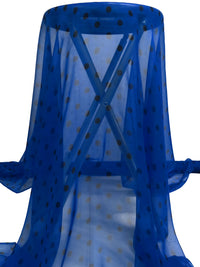 Dark Blue/Black 100% Silk Dot Print Chiffon 43W
