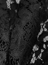 Black 100% Polyester Floral Corded Lace 47W