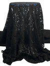 Black 100% Polyester Floral Corded Lace 47W