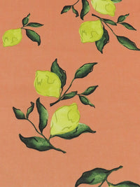 Melon/Citrus Yellow/Evergreen 100% Cotton Lemon Print Voile 56W