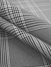 Black/White 100% Recycled Polyester Glen Plaid Design Suiting 58W